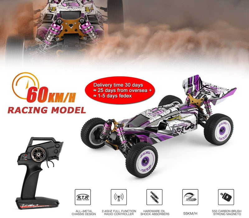 Wltoys 124019 High Speed ​​Racing 60 km/h 1/12 2,4 GHz Drift Car RTR 4WD Prezenty