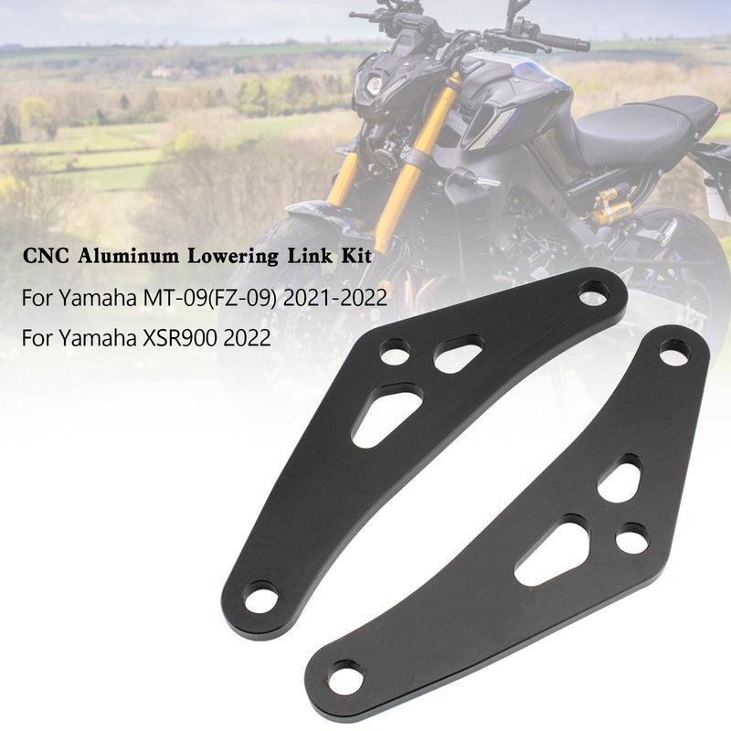 Yamaha 2022 XSR900 / 2021-2022 MT-09 (FZ-09) Zestaw aluminiowych łączników obniżających CNC