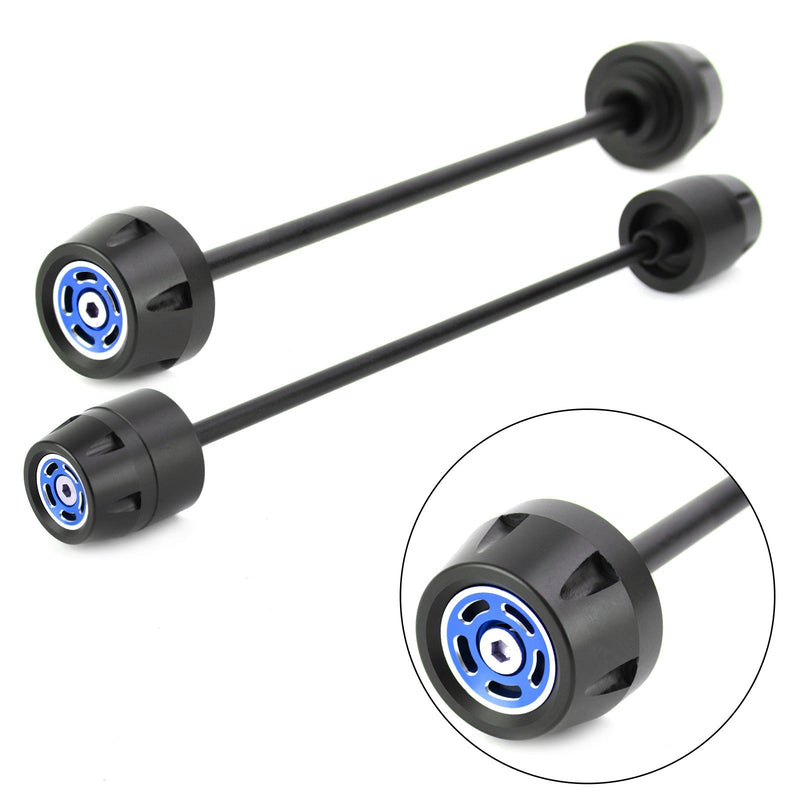 EIXO DIANTEIRO + TRASEIRO Garfo Wheel Sliders Azul Adequado para Ducati Scrambler 400 800 1100 Genérico