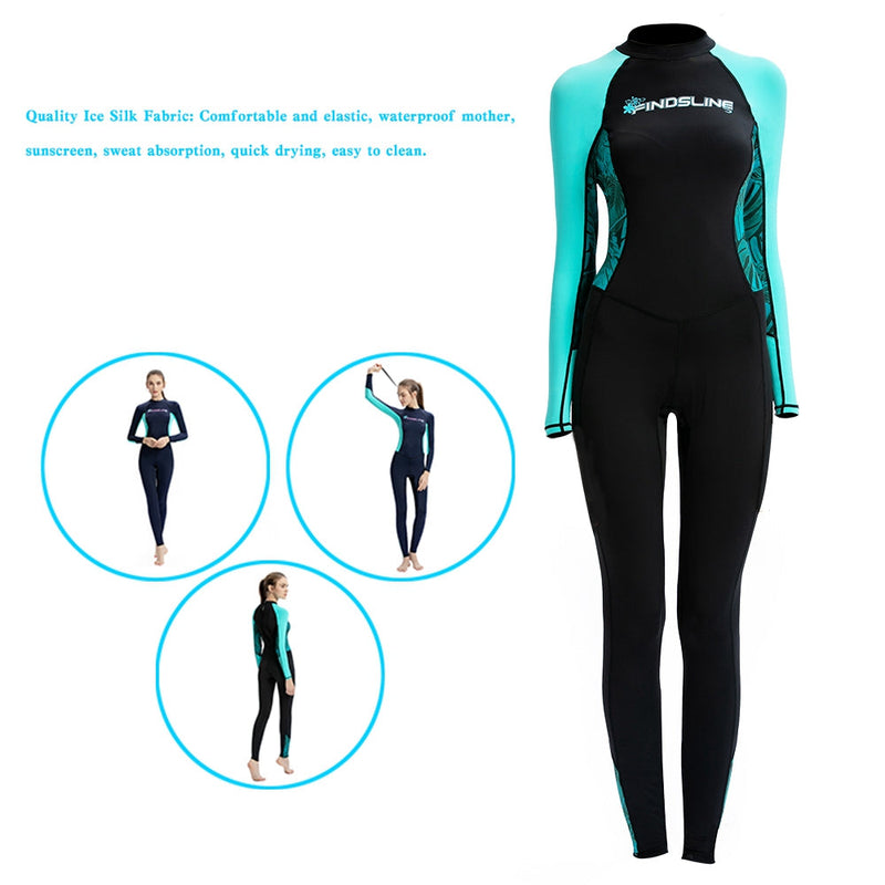 Traje de neopreno ultrafino de seda helada para mujer con traje de buceo elástico de cuerpo completo con protección solar