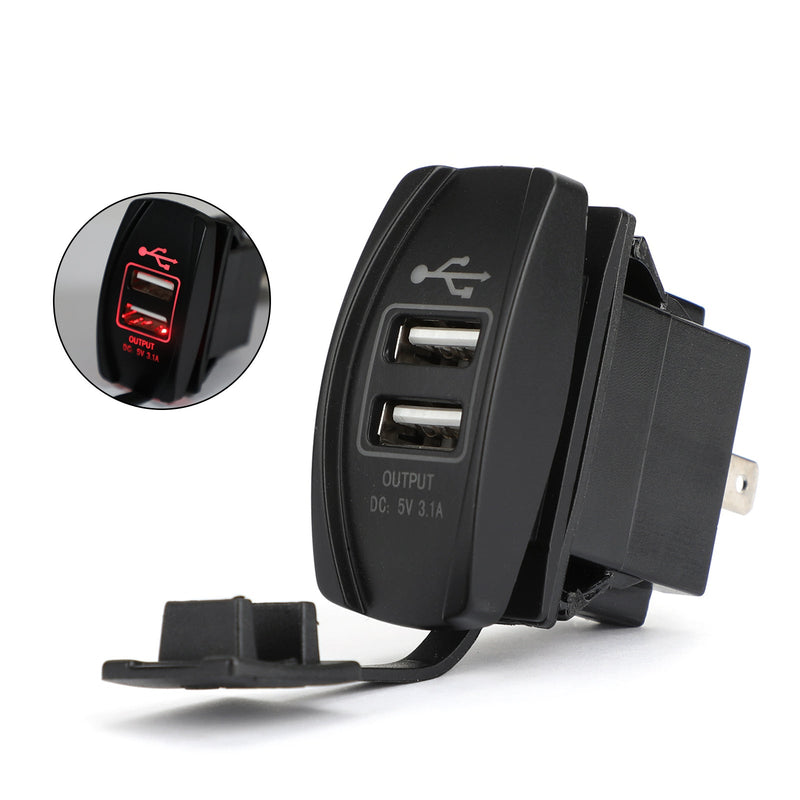 Lader med to USB-uttak for UTV Can Am Polaris RZR Ranger 900 1000 XP 750 Generic