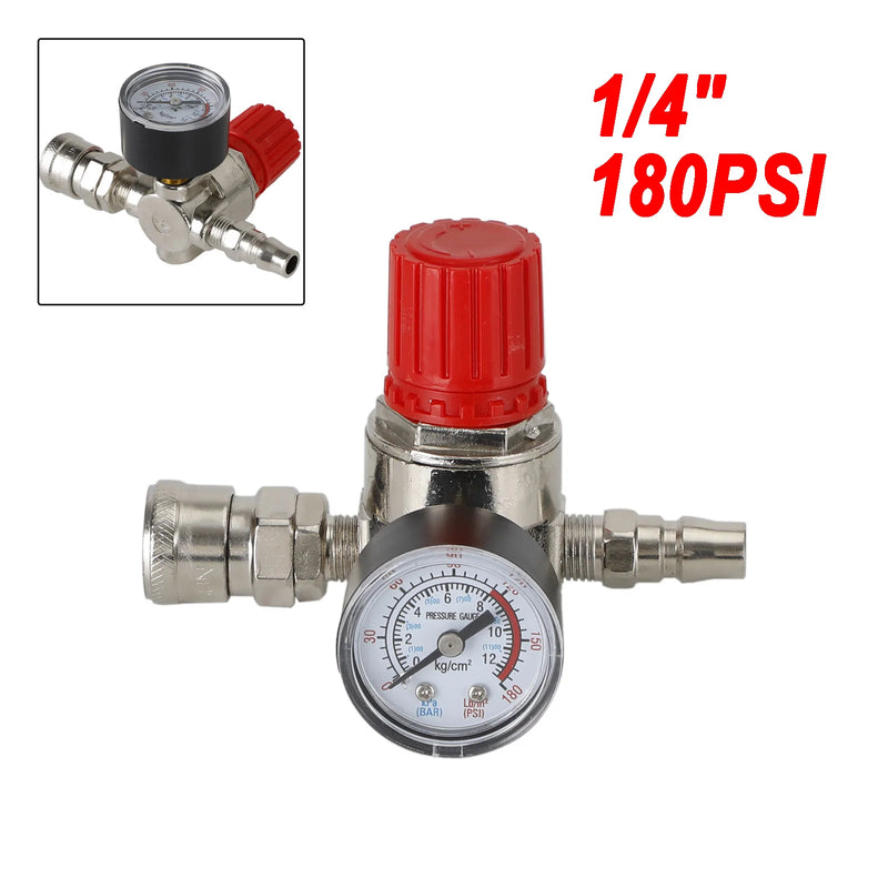 Luftkompressor 1/4" regulator tryckmätare omkopplingsventilkontroll 175 psi