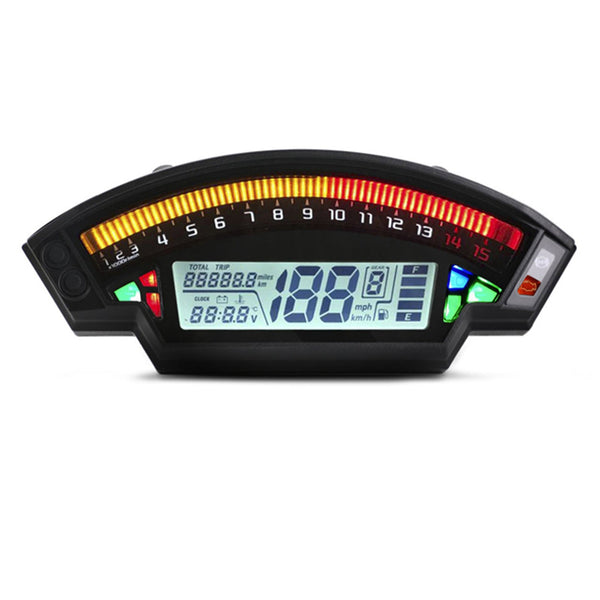 Universal Motorsykkel Svart TFT Digital Speedometer 14000RPM Baklys Kilometerteller Generisk