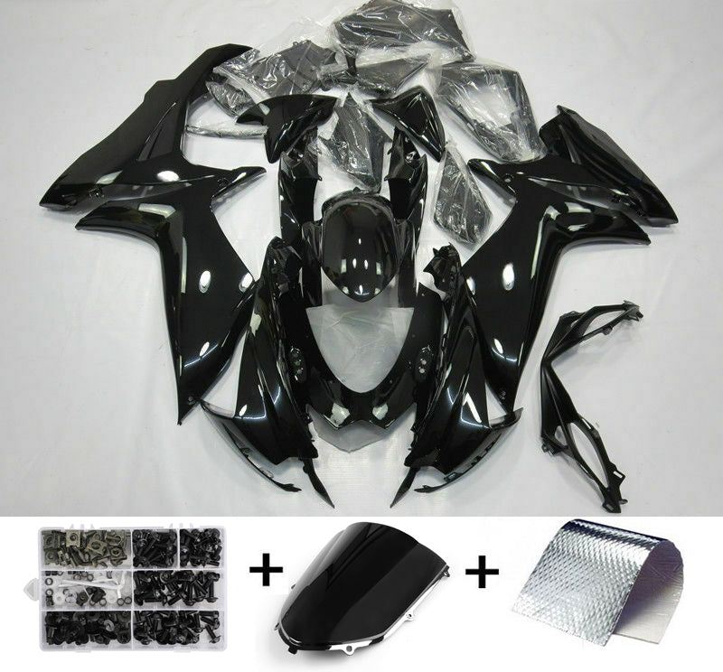 Kit de plástico de inyección de carenado negro brillante para Suzuki GSXR600/750 2011-2019 K11 genérico