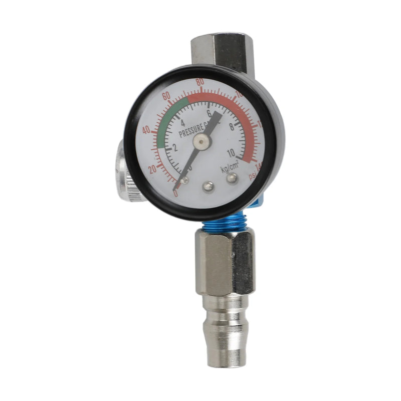 Blaues Mini-Luftregelventil-Werkzeug 1/4" Druckschalter Manometer für Lackierpistole