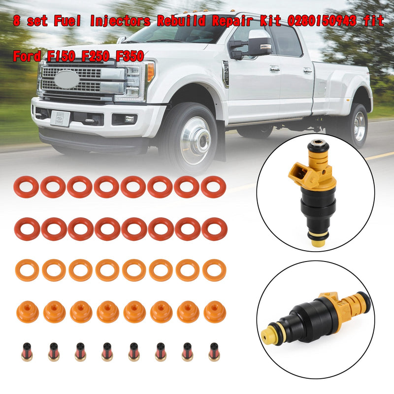 8 Satz Einspritzdüsen-Reparatursatz 0280150943, passend für Ford F150 F250 F350 Generic