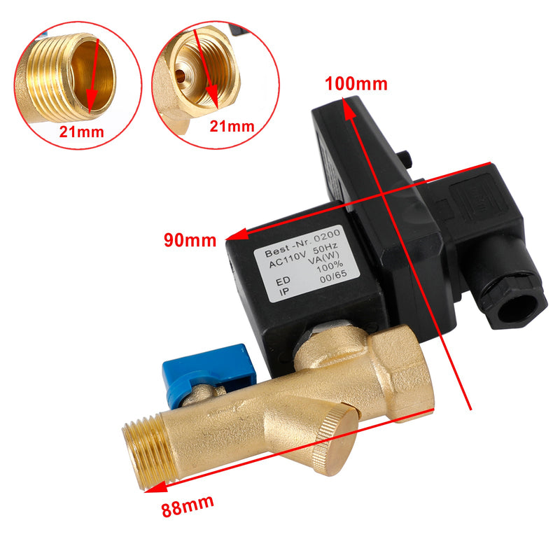 1/2" automatisk elektronisk tidsstyrd luftkompressor Kondensatdräneringsventil