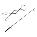 2 szt. Narzędzie do kuchenki Zestaw narzędzi kominkowych Zestaw narzędzi przeciwpożarowych Szczypce do ogniska Hak do rozpalania, czarny