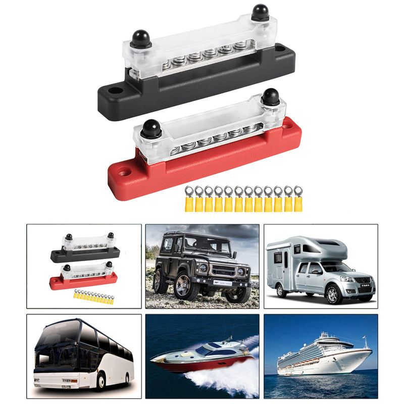 6-Wege-150-A-Verteilerklemmenblock für Auto-Marineboot-Halterabdeckung 48-V-Sammelschiene