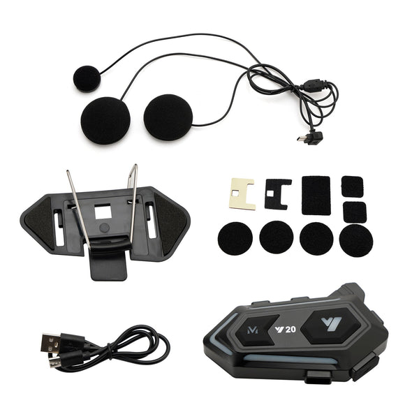 Casco Bluetooth Auriculares Auriculares Reproductor inalámbrico Universal Y20 para motocicleta