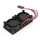 Double Dual Cooling Fan Quadratisches Lüfter Modul mit Kühlkörper für Raspberry Pi 4B 3B+
