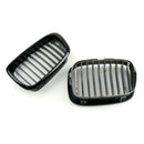 Frontzaun-Grillgitter ABS glänzend schwarzes Netz für 2001–2004 BMW 5er-Serie Generic