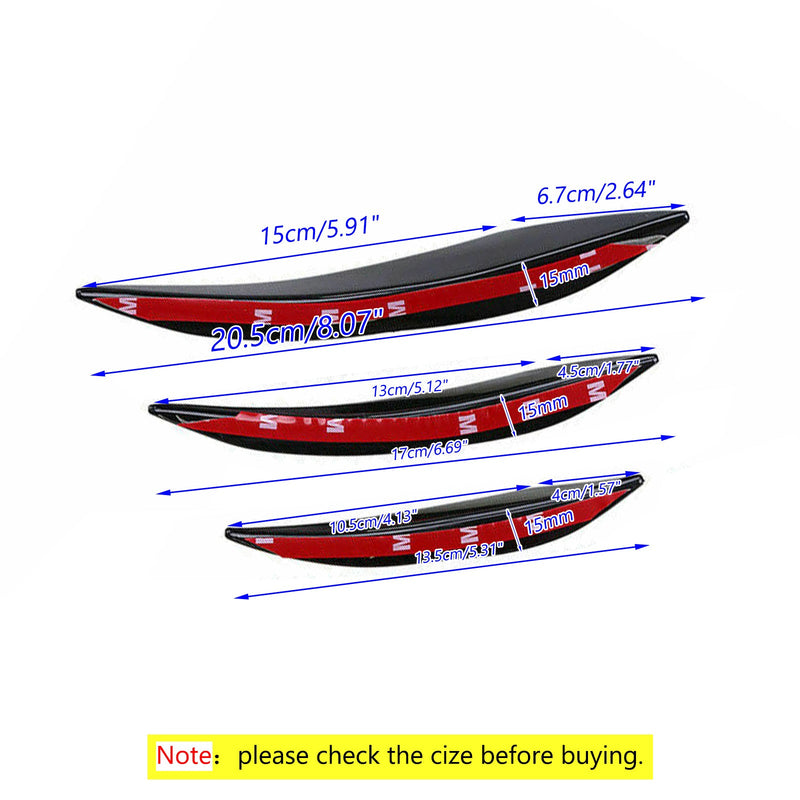 Zestaw 6 sztuk przedniego zderzaka samochodowego/automatycznego w kolorze czarnym, uniwersalnym. Spoiler Canards Remont