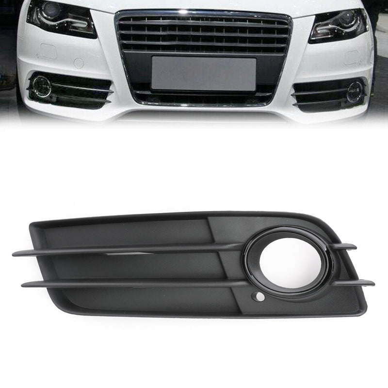 Vänster sida Mattsvart Dimljus Grill S-Line stötfångare för Audi A4 B8 2008-2012 Generic