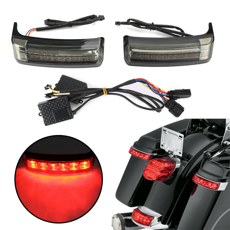 Alforjes LED para alforjes Run Brake Turn Lamp Lights para Touring 2014-2021 Genérico