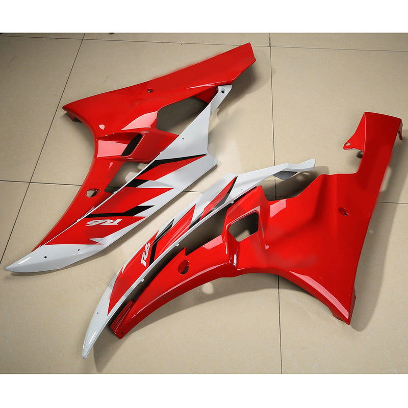 Yamaha YZF R6 YZF-R6 2006-2007 Red White Generic Fairing Kit