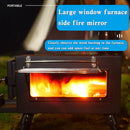 Tragbarer Zelt-Camping-Holzofen im Freien mit Rohr zum Kochen im Zelt