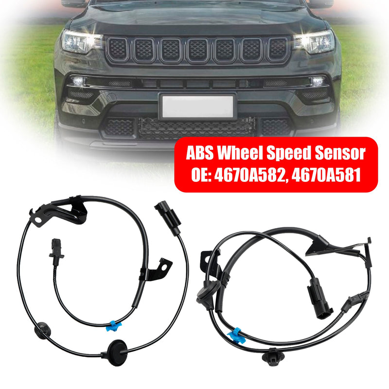 2pcs ABS Sensor de velocidade da roda traseira esquerda e direita para Jeep Compass Mk49 Patriot Mk7