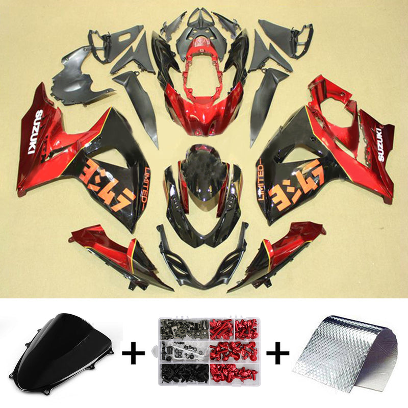 Amotopart Suzuki GSXR1000 2009-2016 K9 kåpa Set Body Plast ABS