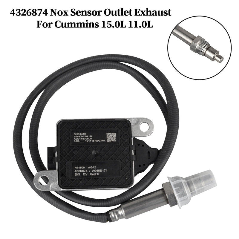 Cummins 15.0L 11.0L 4326874 Kväve Oxygen Nox Sensor Utlopp Avgas