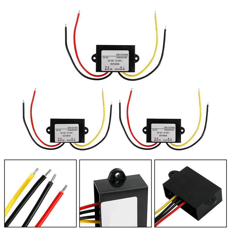 Wodoodporny konwerter DC-DC Boost 12V na 24V moduł zasilania samochodowego