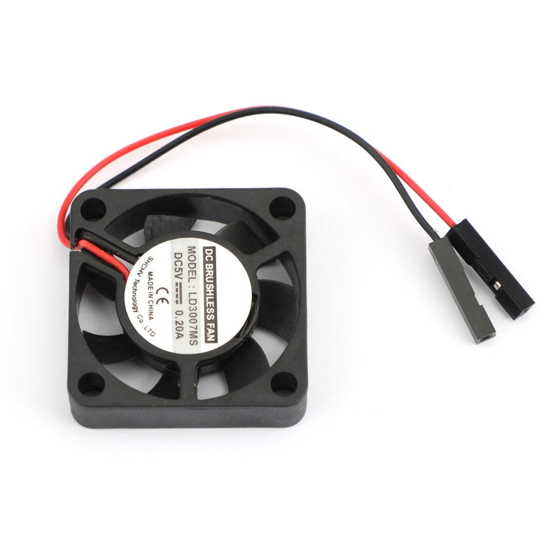 Ventilador radiante de 2 pines, 30 mm x 30 mm, 3007, 5 V, para Raspberry Pi 3 Modelo B 4B 2B B