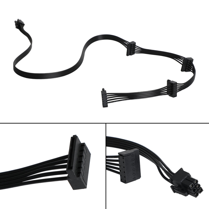 Reemplazo de cable de unidad SATA de 6 pines a 4 adecuado para Corsair RM1000X RM850X RM750X