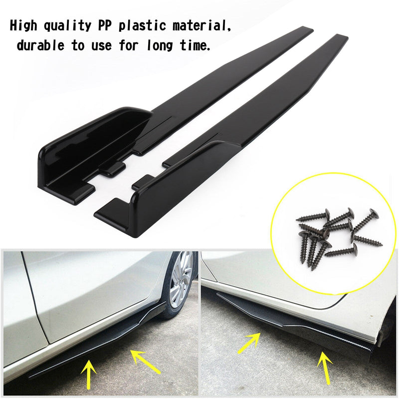 Par de saias laterais pretas brilhantes para carros de 120 cm divisores divisores difusor asas asas genérico