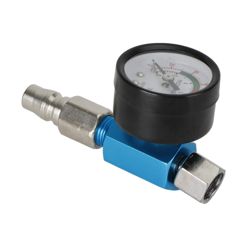 Blaues Mini-Luftregelventil-Werkzeug 1/4" Druckschalter Manometer für Lackierpistole