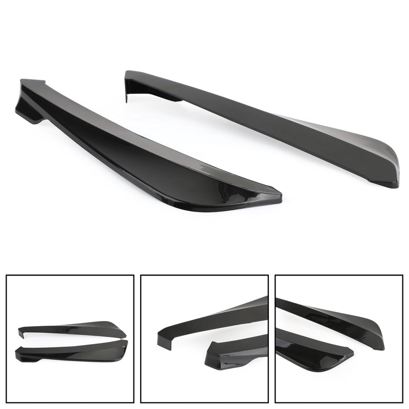 19" Bil bakre stötfångare Canard Splitter Diffuser Valence Spoiler Lip Gloss Black