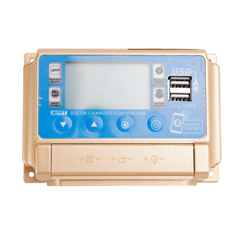 30A-60A MPPT Bluetooth Solarladeregler Ladegerät Passend für 12V/24V Batterie Gold