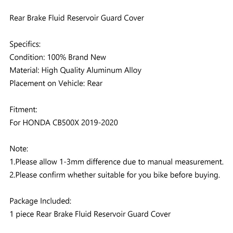 Bremsflüssigkeitsbehälterschutz hinten für HONDA CB500X 2019-2020 Generic