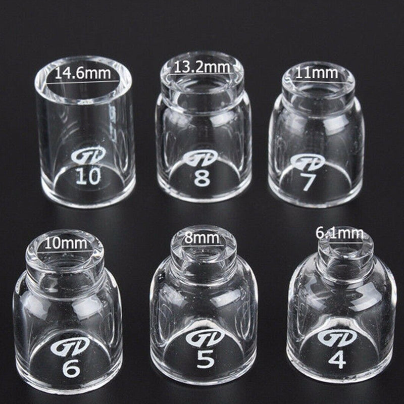 30 Stück WIG-Schweißen Stubby Gas Lens Pyrex Cup Kit Passend für WIG WP-17/18/26 Brenner