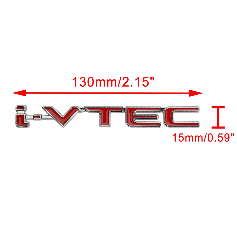 3D-metallinen i-VTEC-auton tavaratilan takaturbo lokasuojan tunnus Tarra Merkkimerkki Punainen & Sliver