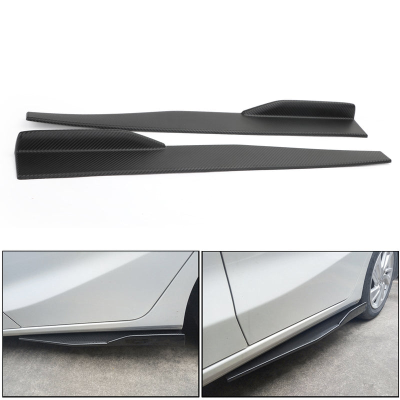 Par de faldas laterales de fibra de carbono para coche, difusor divisor de balancín, alas genéricas, 74,5 cm