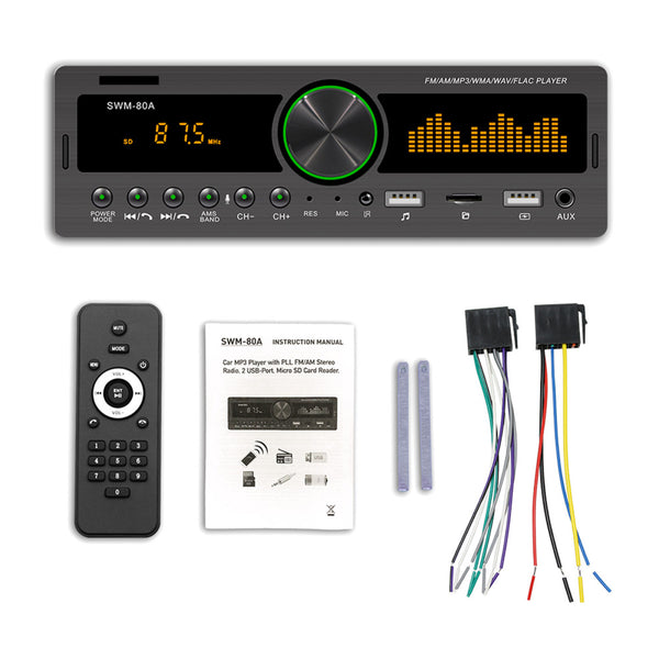 Radio de coche 1 DIN con mando a distancia Bluetooth compatible con posicionamiento reproductor MP3 FM
