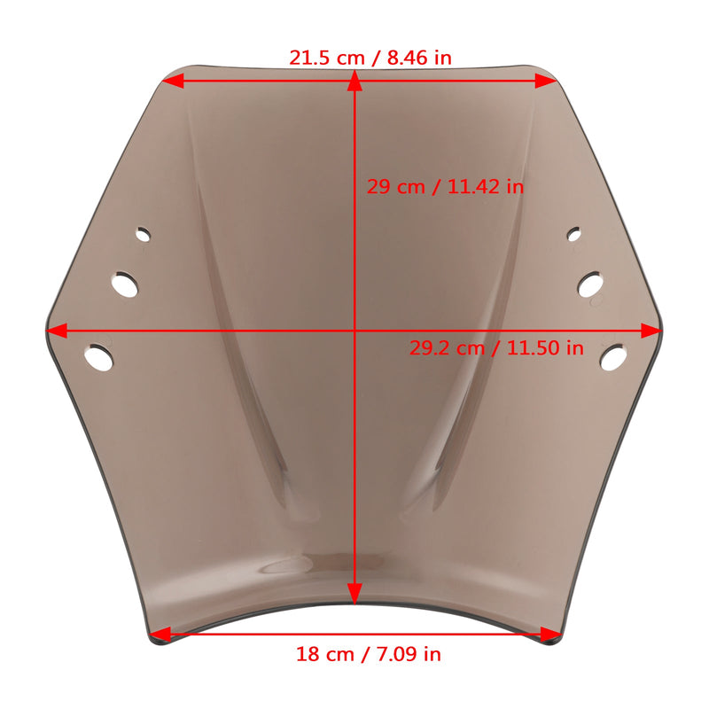 Motocykl z uniwersalną przednią szybą na kierownicę 22 mm / 7/8 cala