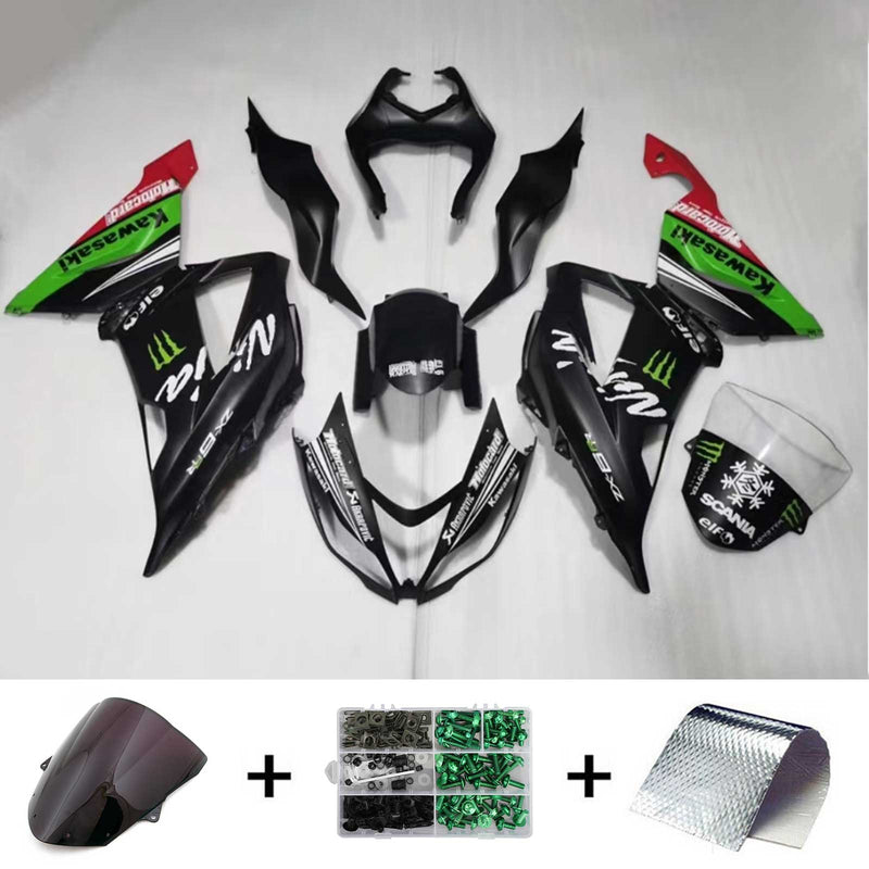 Amotopart kåpesett for Kawasaki ZX6R 636 2013-2018, kropp, plast, ABS