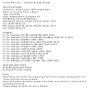 Juego de embrague de acero y discos de fricción adecuados para Yamaha R6 YZF600 TRX850 FZR1000 Generic