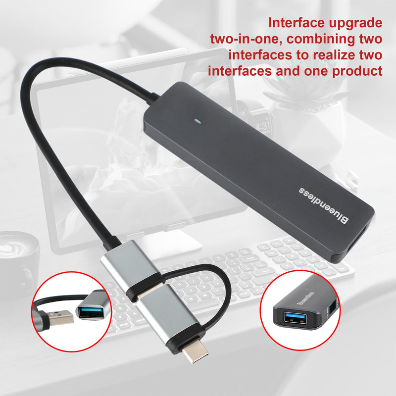 Type-C+USB Interface Hub PD100W dokkingstasjon for Windows Mac OS Linux