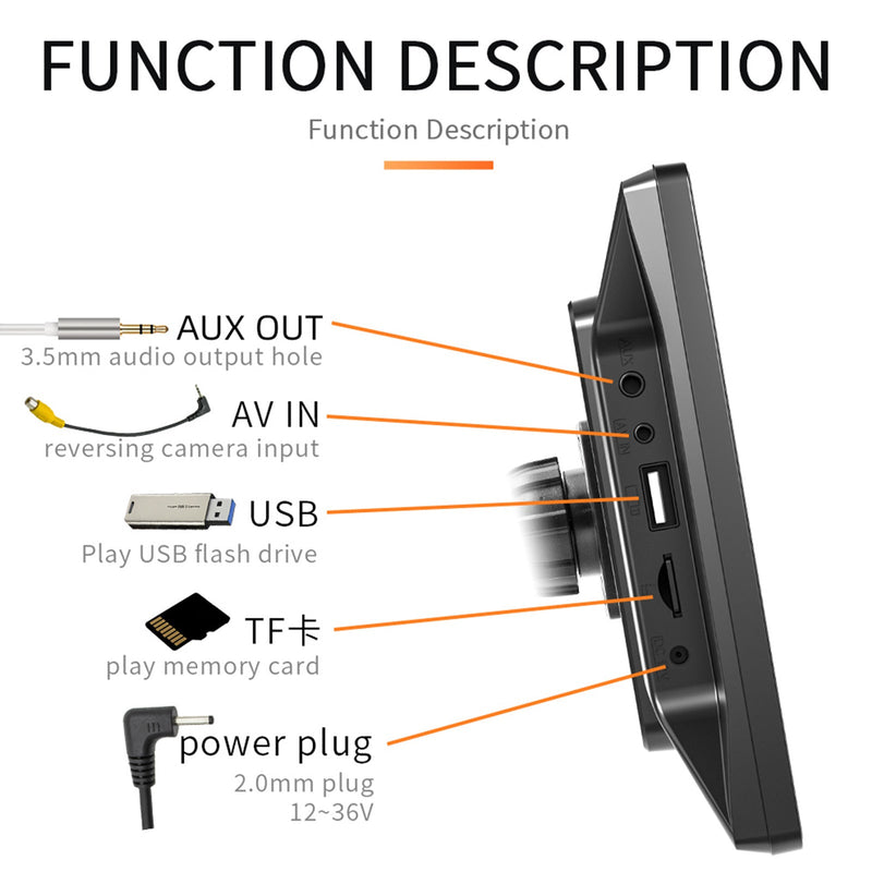 Reproductor MP5 para coche de 9 pulgadas, Apple Carplay/Android, Radio Bluetooth para coche, 4 cámaras LED