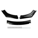 4-delers Universal Car Front Bumper Lip Body Set Splitter Diffuser Protector Black