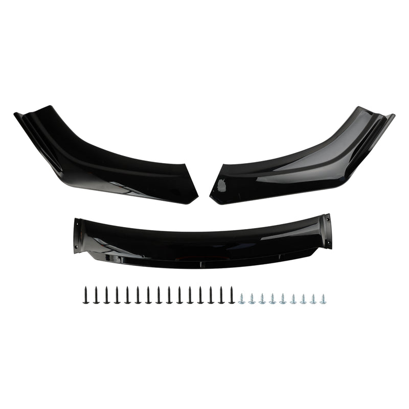 4 delar Universal Car Front Bumper Lip Body Set Splitter Diffuser Protector Black