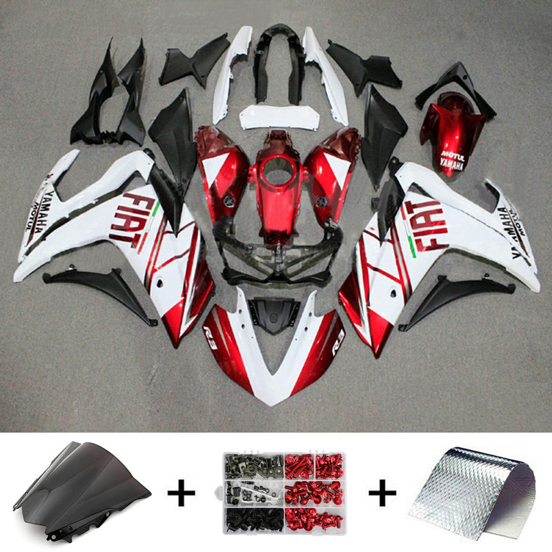 Amotopart Fairing Kit for Yamaha YZF-R3 2014-2018, R25 2015-2017 Karosseri ABS