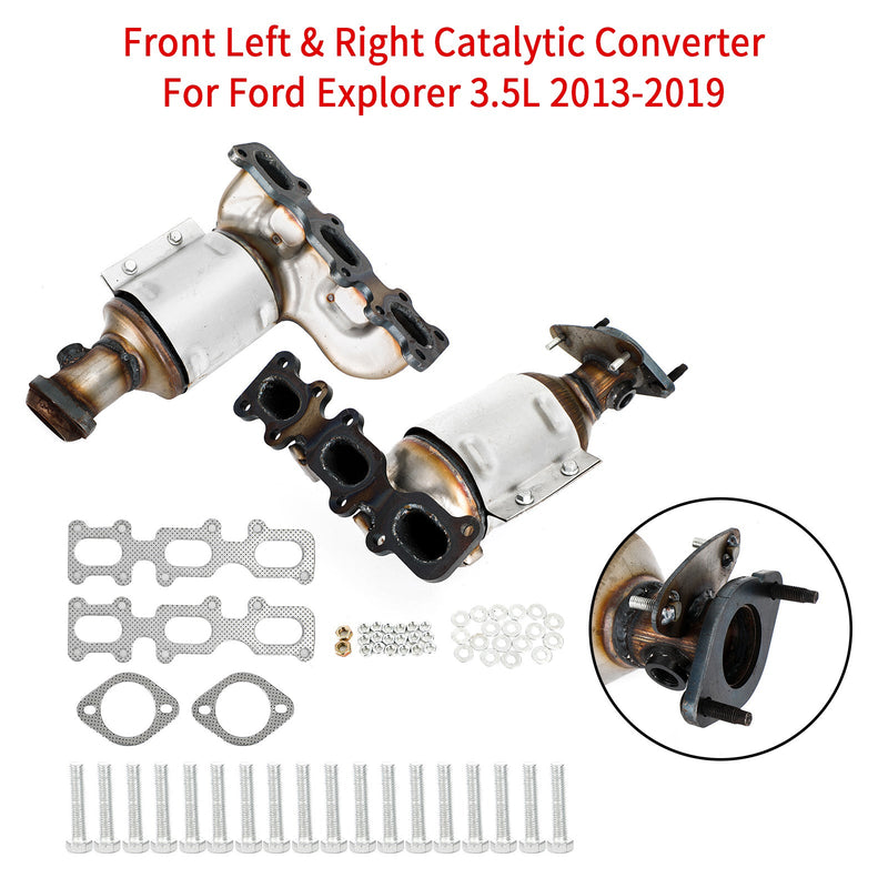 2013-2019 Ford Explorer 3.5L front venstre og høyre manifold katalysator generisk