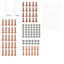 158x Kit de tornillos de Clip potenciador naranja para motocicleta, Perno de parabrisas Universal
