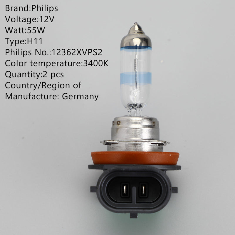 H11 Para Philips X-tremeVision Pro150 +150% mais potência 12V55W 12362XVPS2 Genérico
