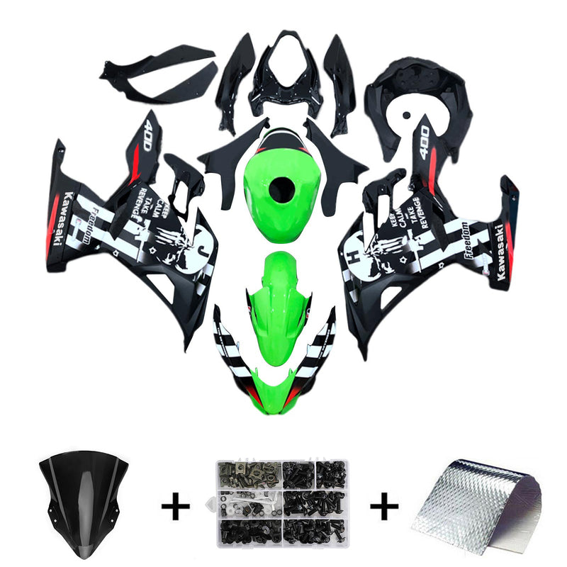 Amotopart kåpa Set för Kawasaki EX400 Ninja400 2018-2023 Body Plastic ABS