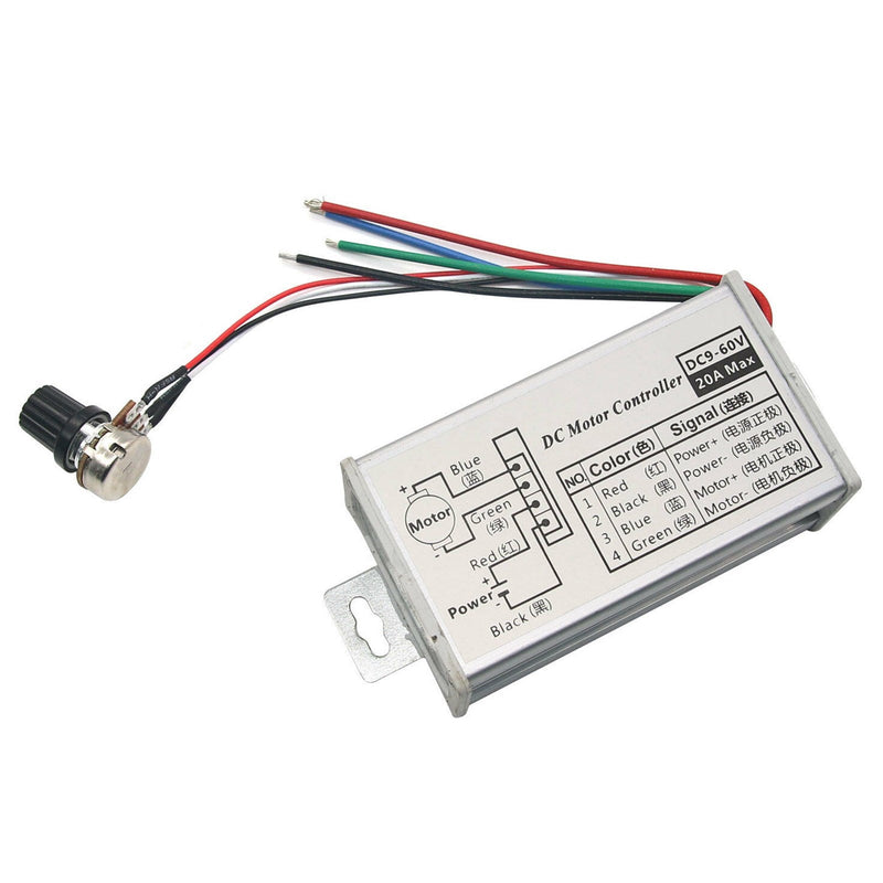 12 V 24 V max 20A PWM DC Motor Schrittless Variabler Geschwindigkeitsregelschalter Steuerelemente