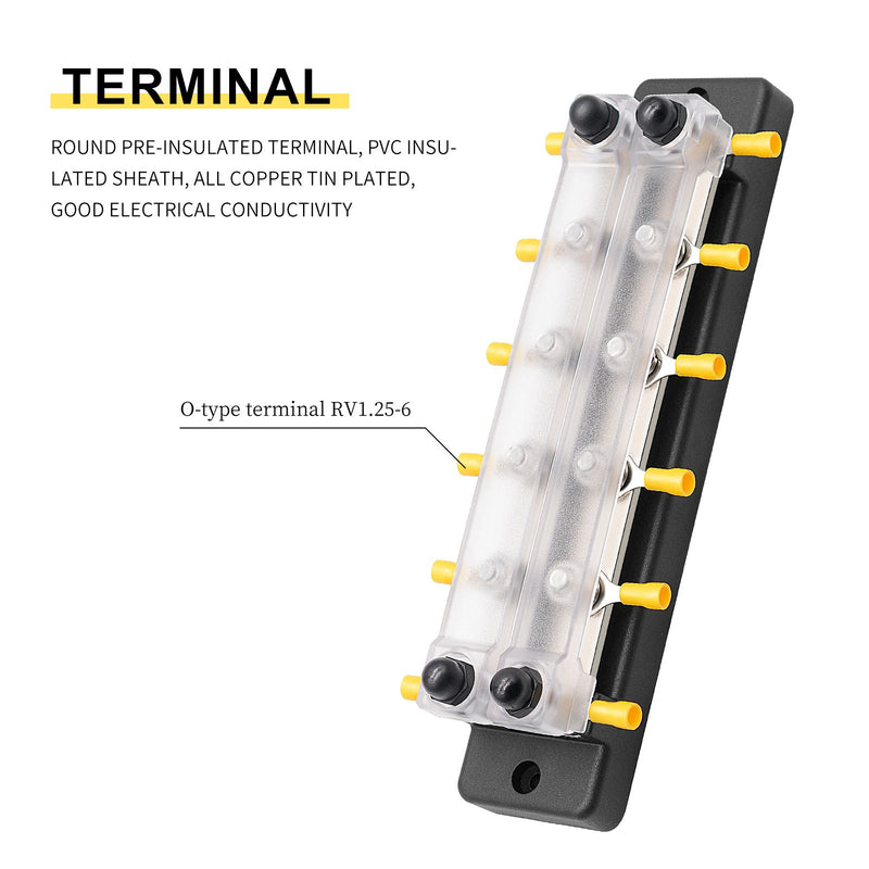 2/4/6/12-Wege-zweireihiges Auto-Sammelschienenblock-Verteilerterminal für Auto-Marine